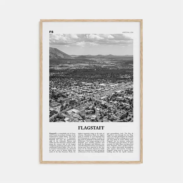Flagstaff Black and White Travel Poster, Arizona