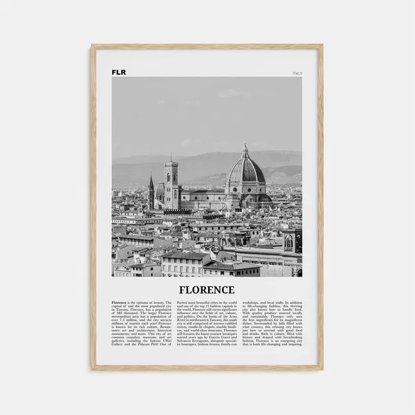 Florence Black and White Travel Poster, Italy