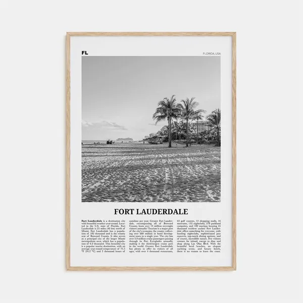 Fort Lauderdale Black and White No. 2 Travel Poster