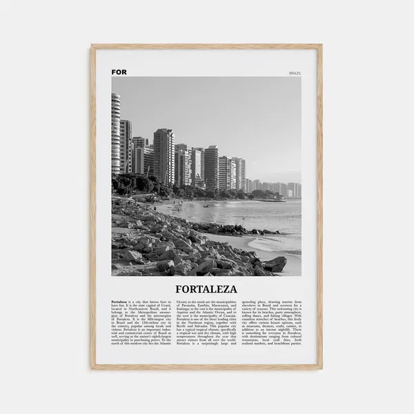 Fortaleza Black and White Travel Poster, Brazil