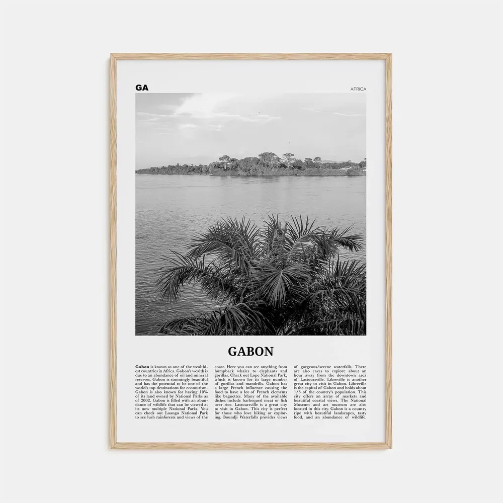 Gabon Black and White Art Print, Libreville Africa