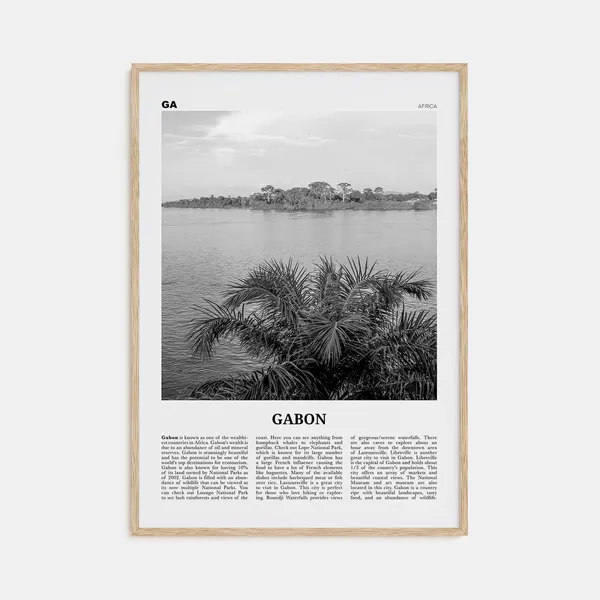 Gabon Black and White Art Print, Libreville Africa