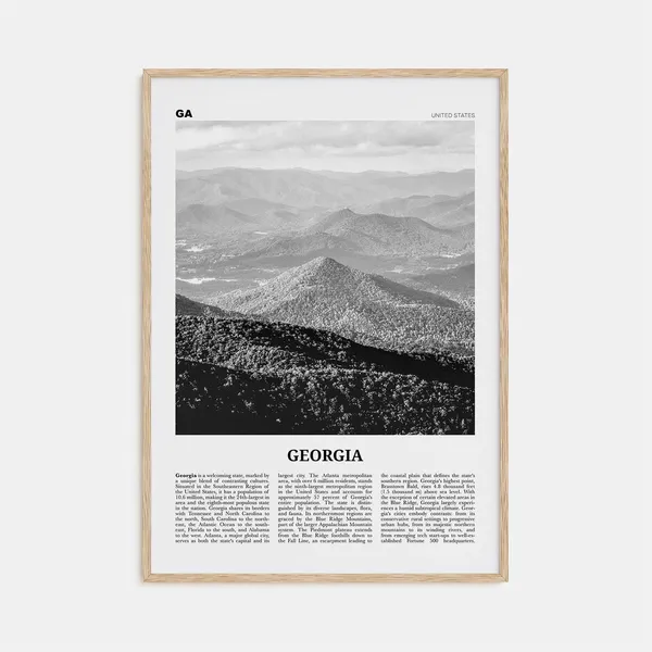 Georgia Black and White Travel Poster, United States
