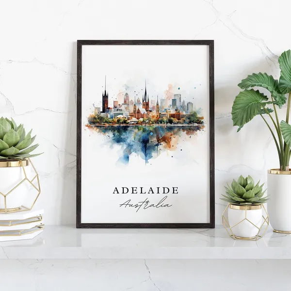Adelaide Australia Travel Poster, Custom Text