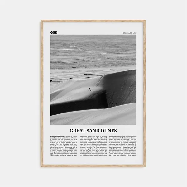 Great Sand Dunes National Park, Black and White Art Print