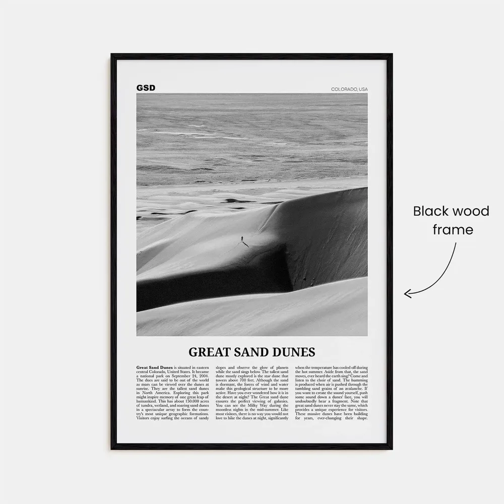 Great Sand Dunes National Park, Black and White Art Print - Image 3