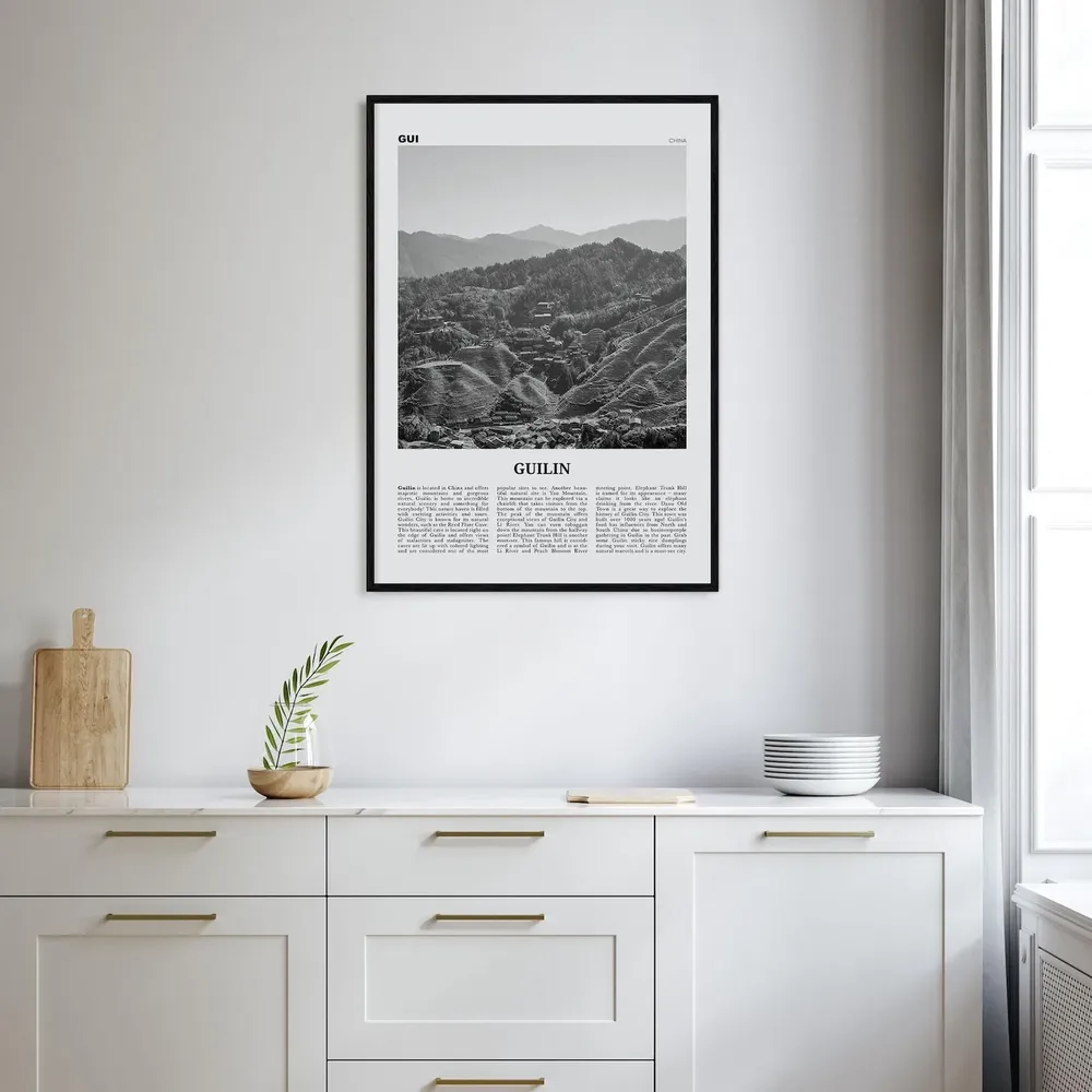 Guilin Black and White Travel Poster, China Wall Art - Image 2