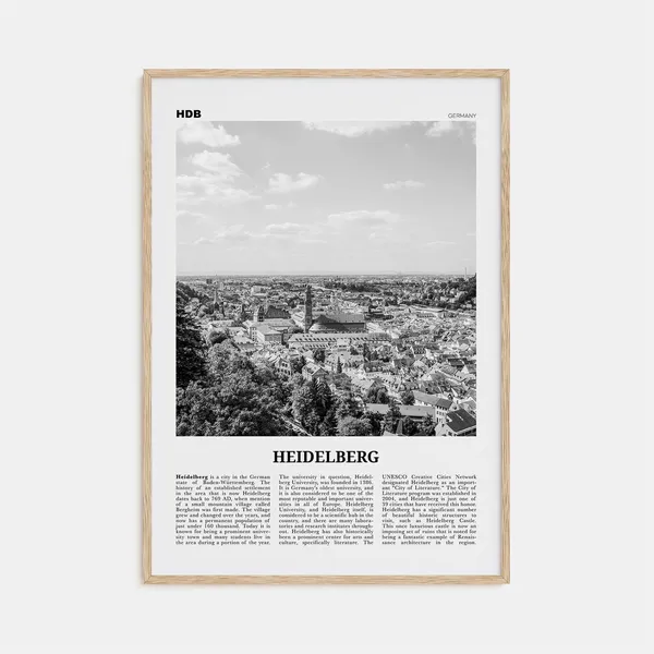 Heidelberg Black and White Art Print, Germany
