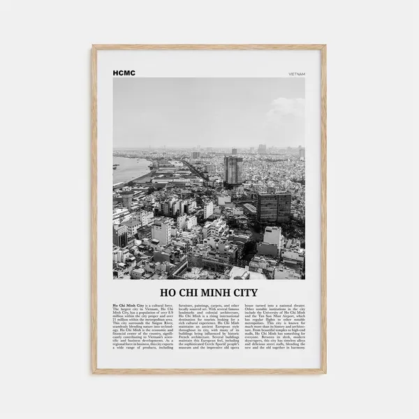 Ho Chi Minh City Black and White Travel Poster