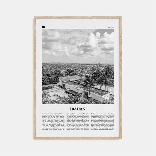 Ibadan Black and White Travel Poster, Oyo Nigeria