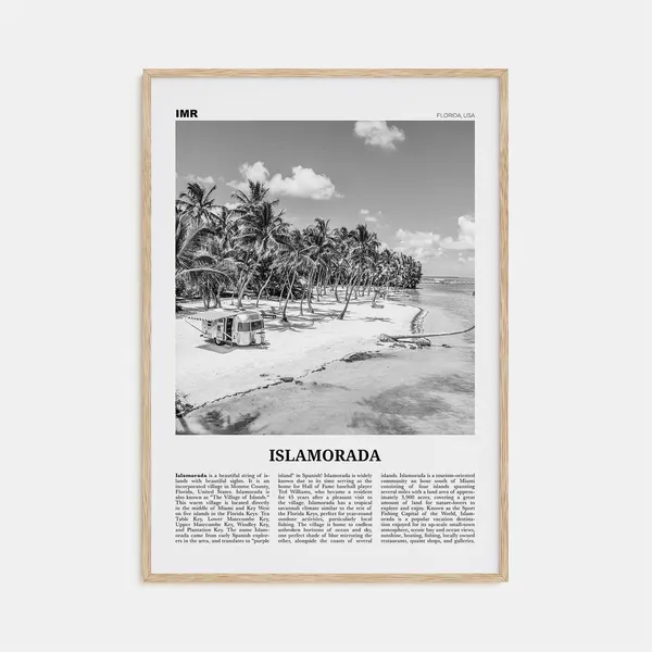 Islamorada Black And White Travel Poster, Florida