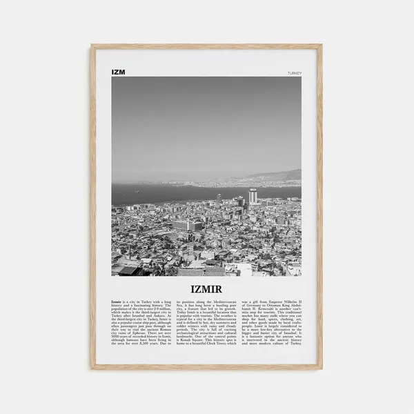 Izmir Black And White Travel Poster, Turkey Aegean