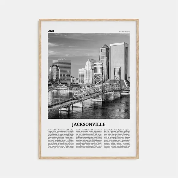 Jacksonville, North Carolina Black and White Travel Poster