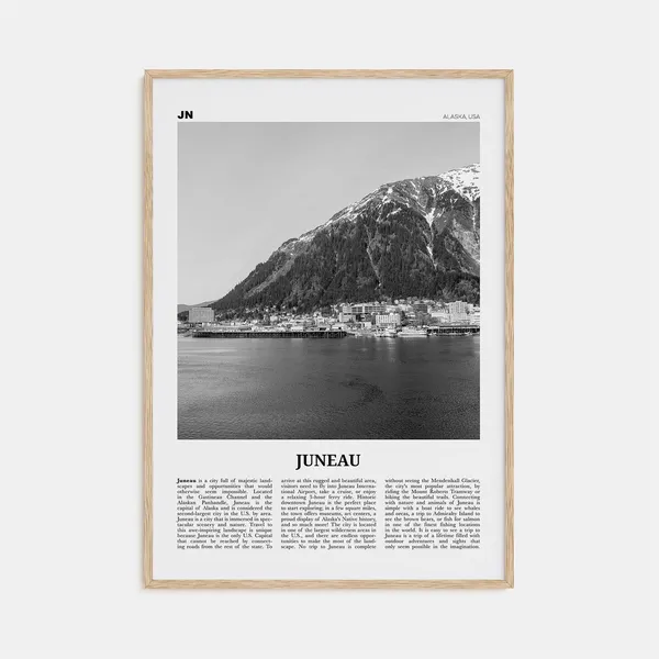Juneau Black and White No. 1 Travel Poster, Alaska