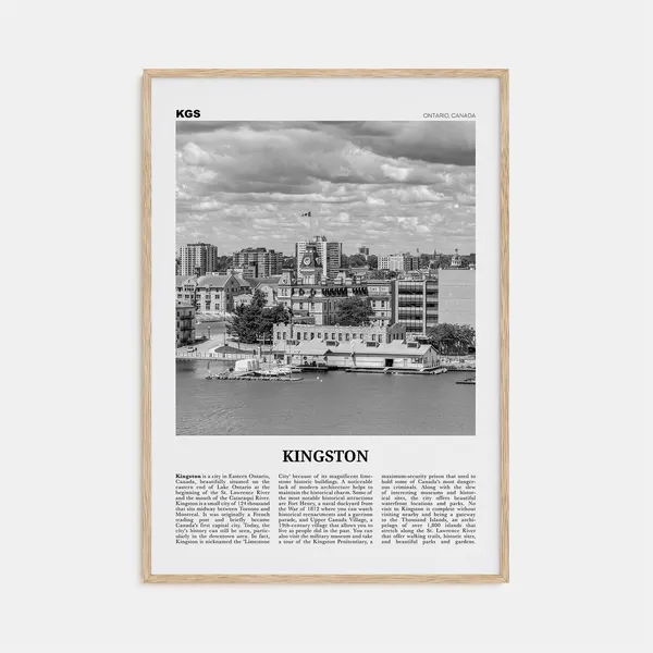 Kingston, Canada Black and White Travel Poster
