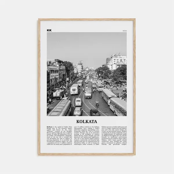 Kolkata Black And White Travel Poster, West Bengal