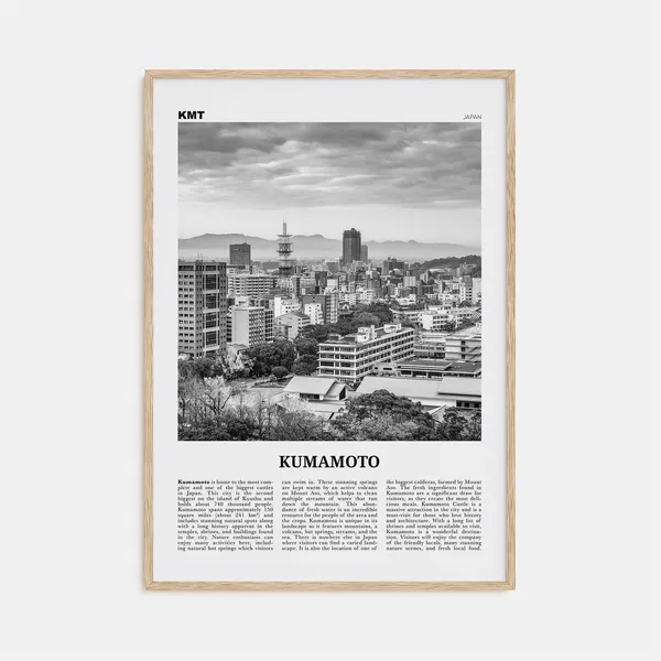 Kumamoto Black and White Travel Poster, Japan
