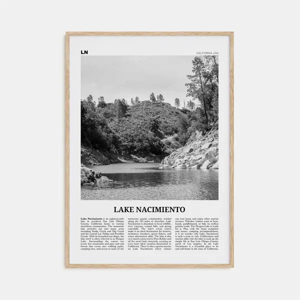 Lake Nacimiento Black And White Wall Art Print