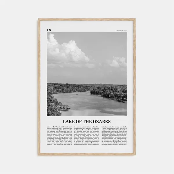 Lake of the Ozarks Black and White Travel Poster