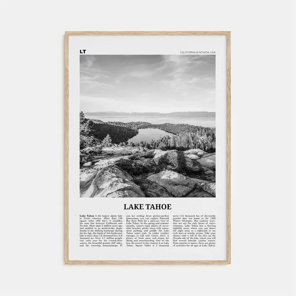 Lake Tahoe Black And White No. 2 Travel Poster
