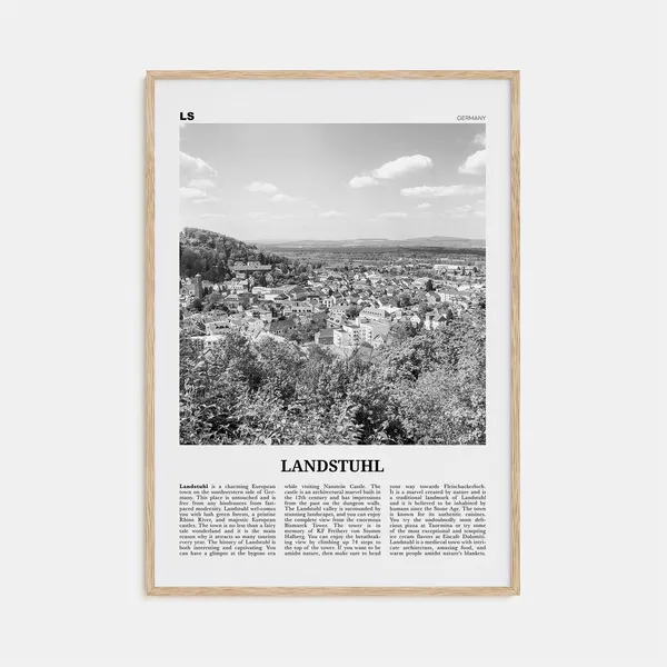 Landstuhl Black And White Travel Wall Art Print