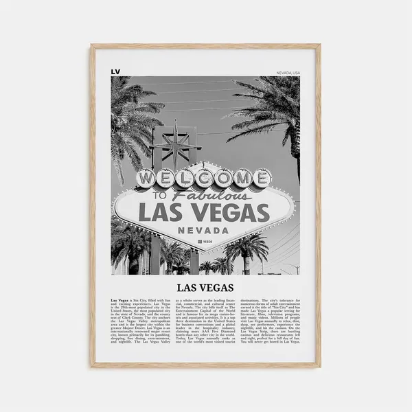 Las Vegas Black and White No. 3 Travel Poster