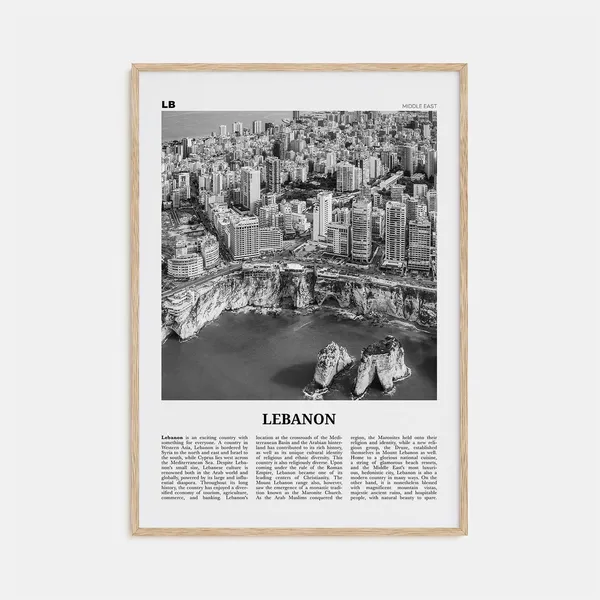Lebanon Black And White No 3 Wall Art Poster
