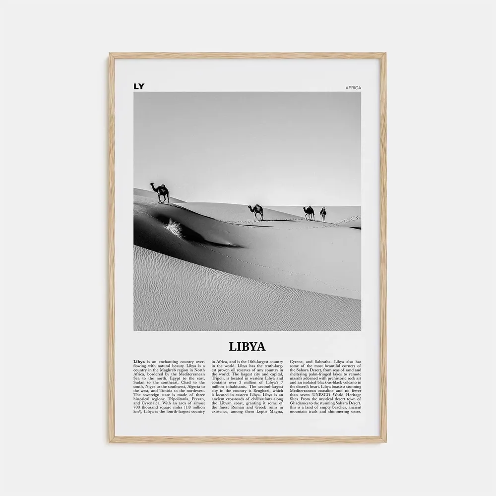 Libya Black And White Poster Print, Africa