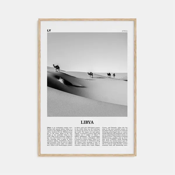 Libya Black And White Poster Print, Africa