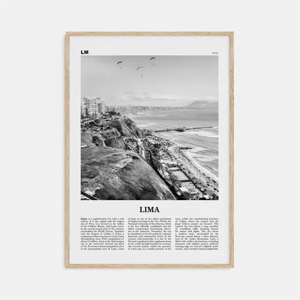 Lima Black and White No. 1 Travel Poster, Peru