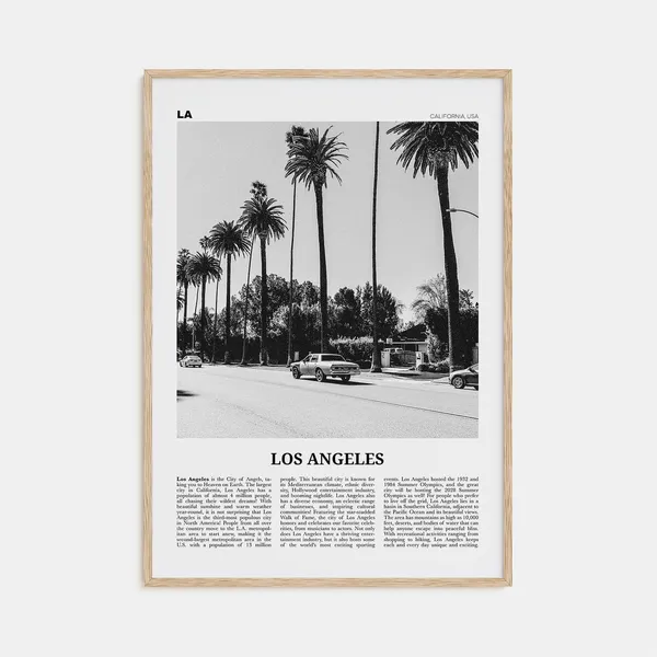 Los Angeles No. 2 Black and White Travel Poster