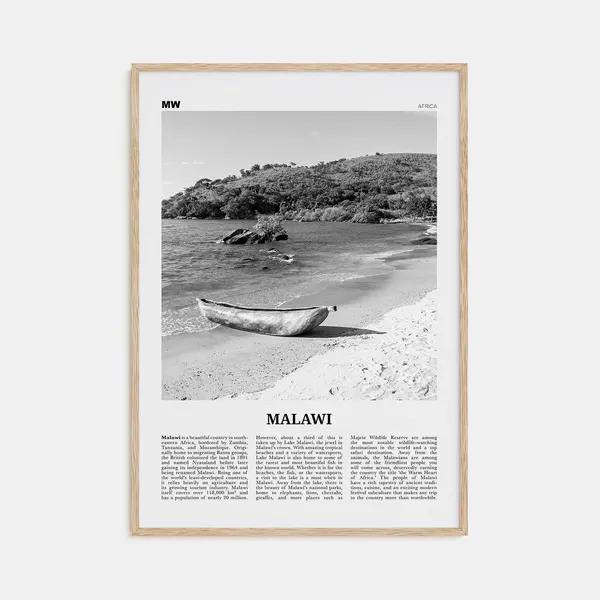 Malawi Black And White Poster Print, Africa Art