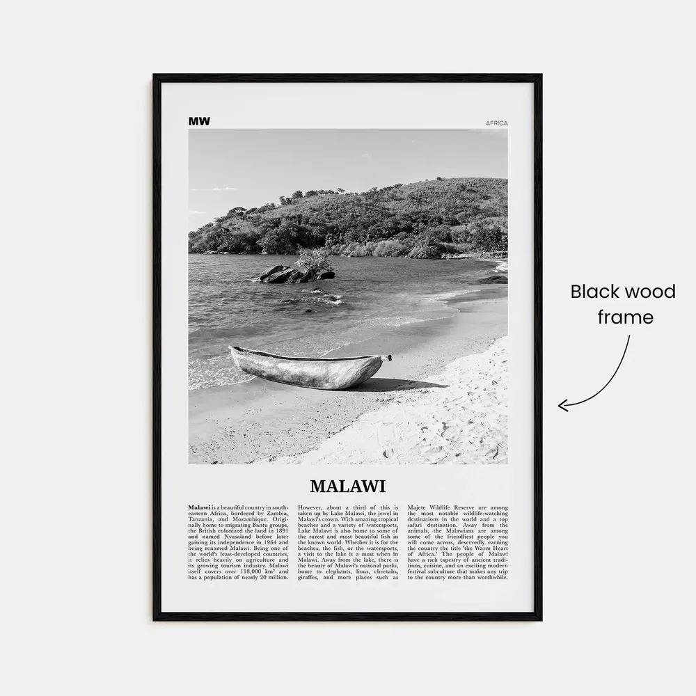 Malawi Black And White Poster Print, Africa Art - Image 3