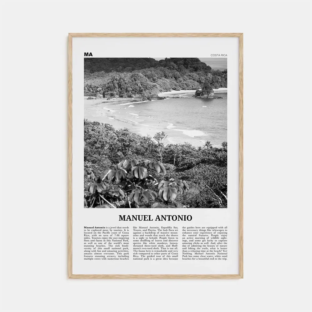 Manuel Antonio National Park Black and White Art Print
