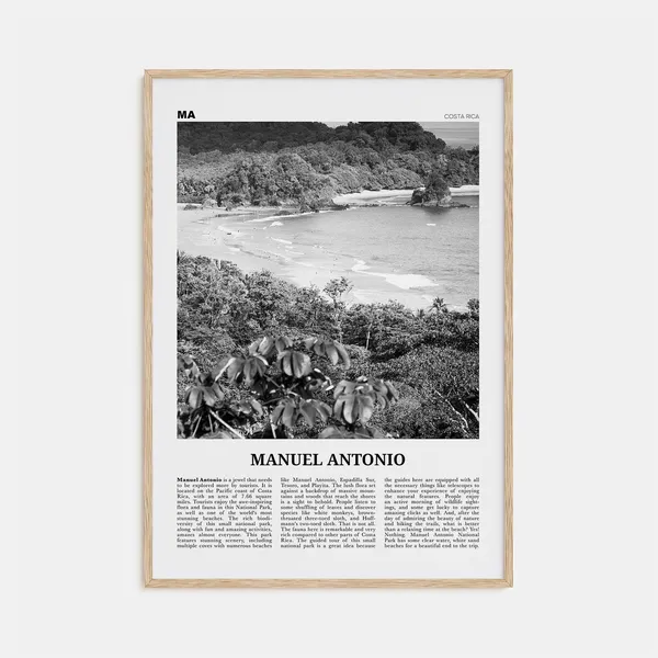 Manuel Antonio National Park Black and White Art Print