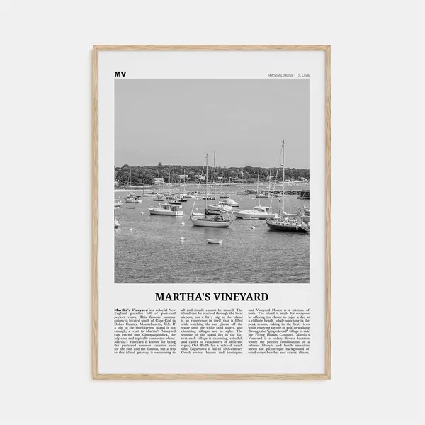 Martha's Vineyard Black and White Travel Poster