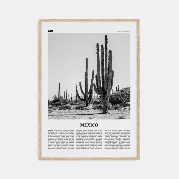 Mexico Black And White Travel Poster, Wall Art Print