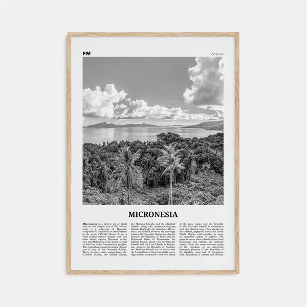 Micronesia Black and White Travel Poster, Chuuk