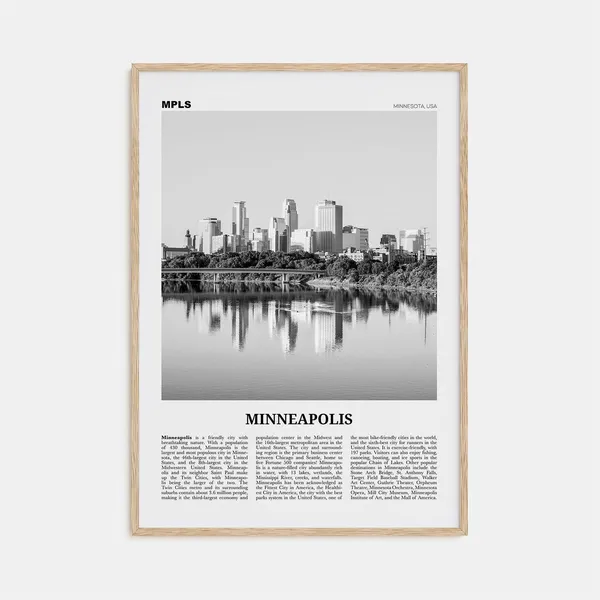 Minneapolis Black and White No. 1 Travel Poster