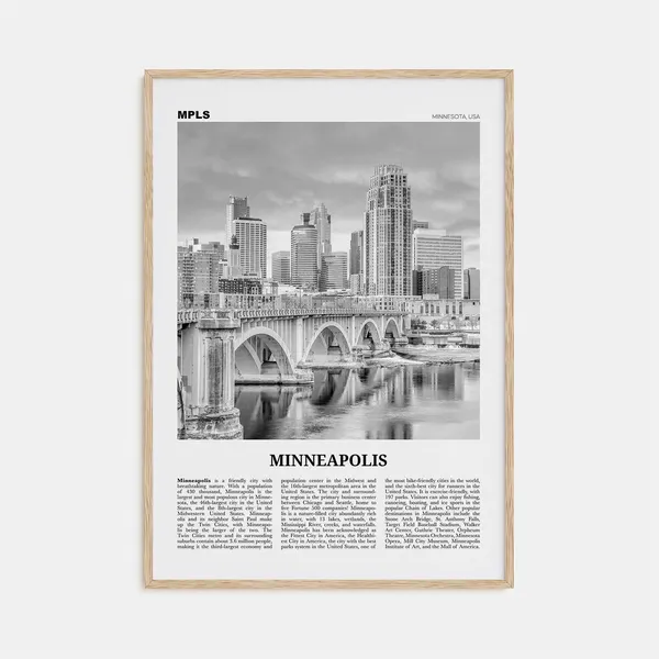 Minneapolis Black and White No. 3 Travel Poster