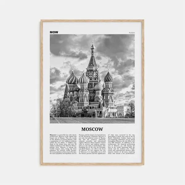 Moscow Black and White Russia No. 1 Travel Poster