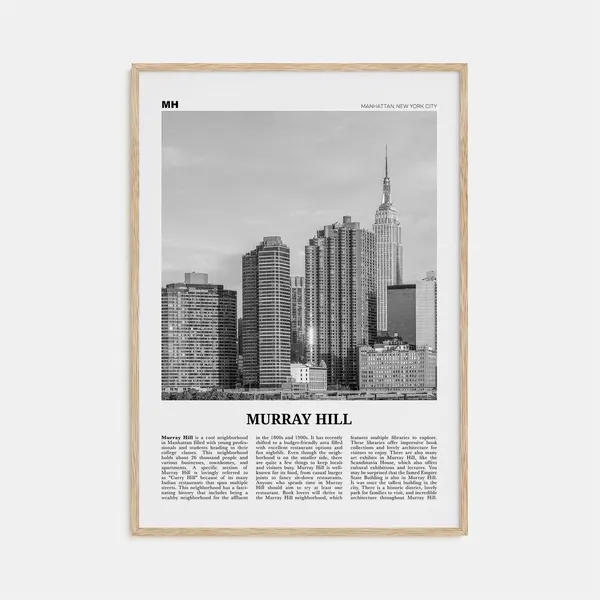Murray Hill Black and White Travel Poster, NYC