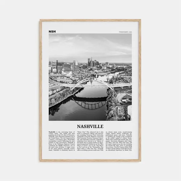 Nashville Black and White No. 1 Travel Poster