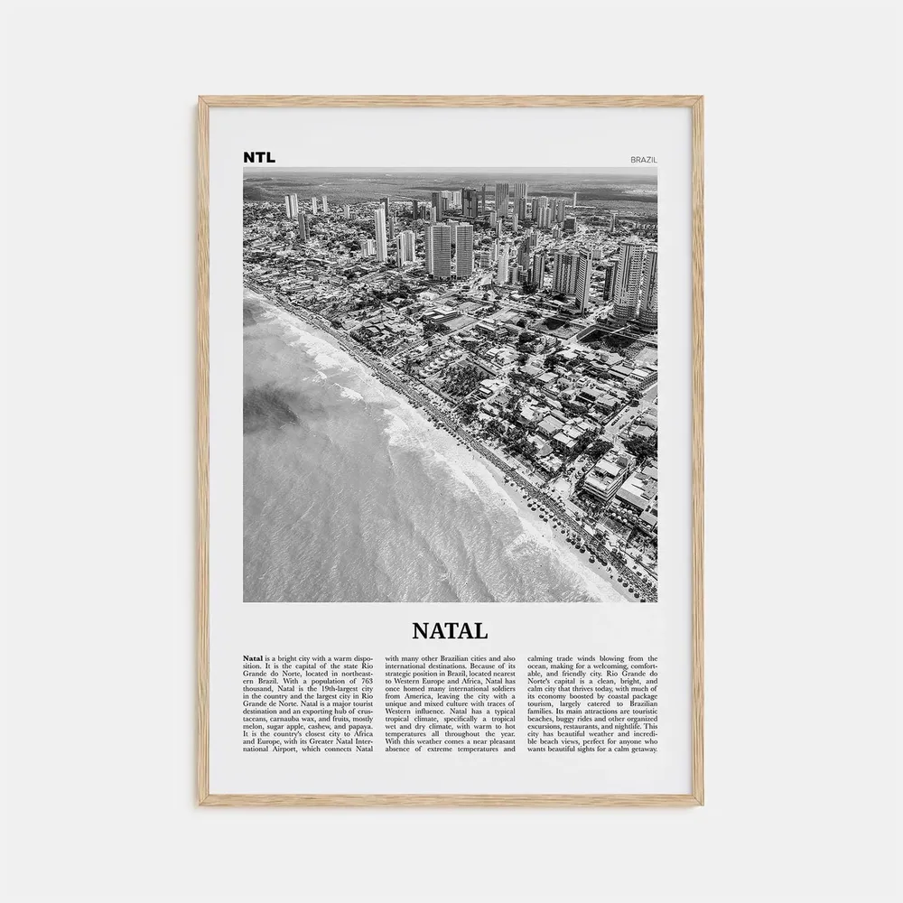Natal Black And White Travel Poster, Brazil