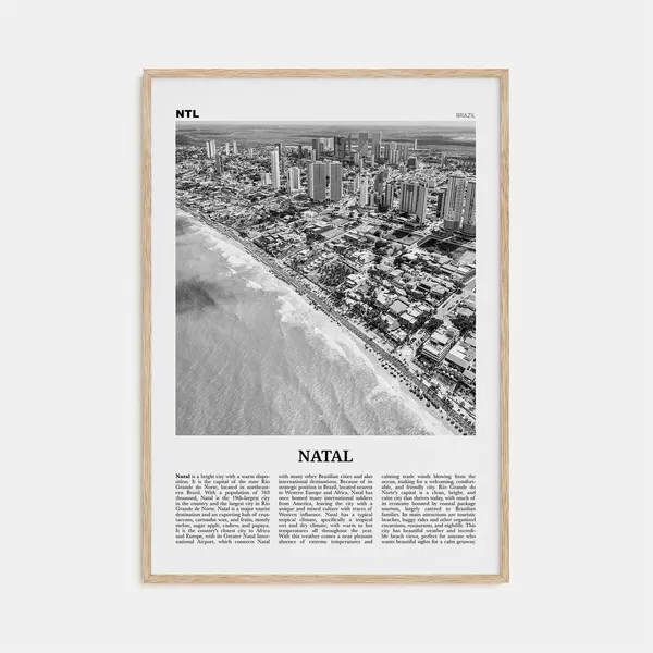 Natal Black And White Travel Poster, Brazil