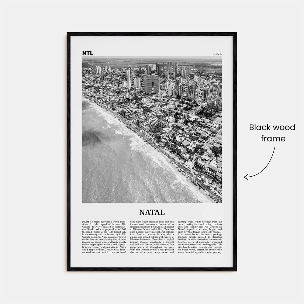 Natal Black And White Travel Poster, Brazil - Image 3
