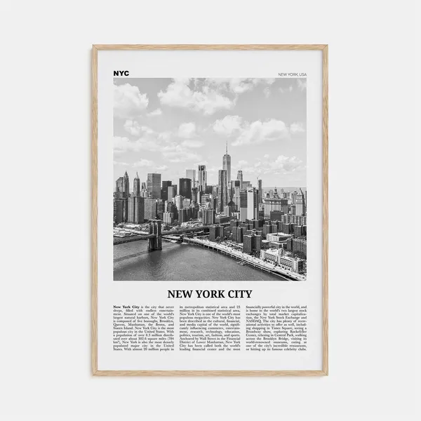 New York City Black and White No. 7 Travel Poster