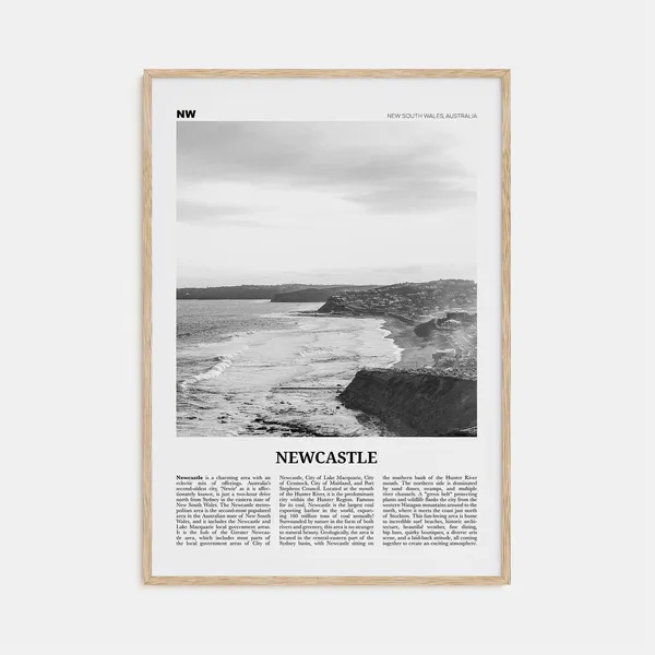 Newcastle Black and White Travel Poster, Australia
