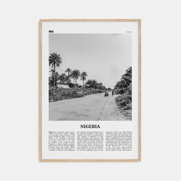 Nigeria Black and White No. 1 Art Print, Abuja Lagos
