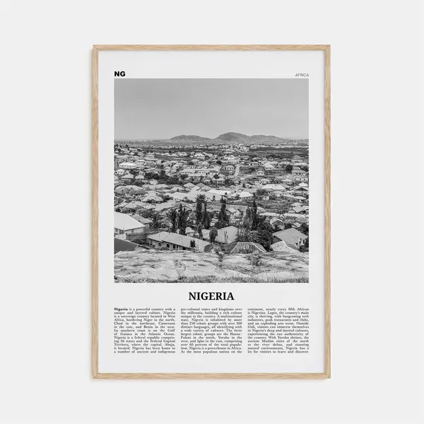 Nigeria Black And White Travel Poster, Abuja Lagos